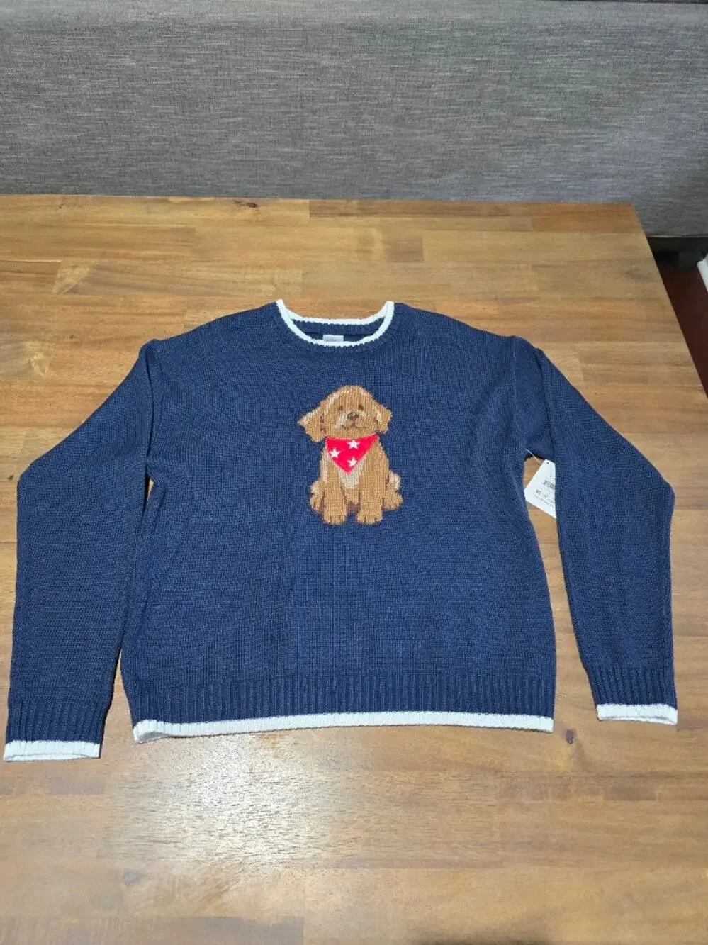 Way to Celebrate Girls Americana Sweater with Dog NWT LARGE 10-12